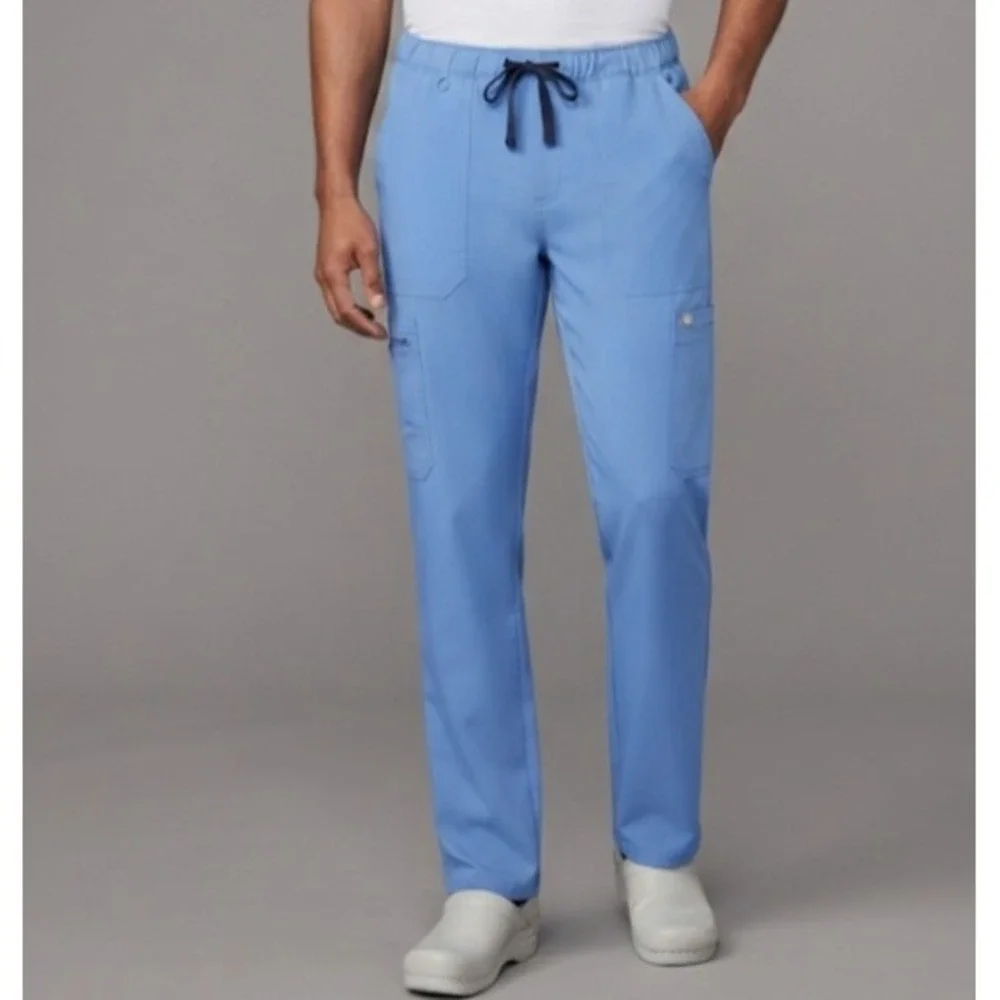 Figs Technical Collection Mens Ceil Blue Scrub Pants TM3001 Large Cargo Straight